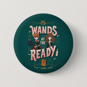 Ron & Hermione Wands at the Ready 6 Cm Round Badge