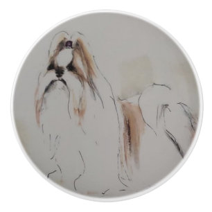 Ron Hevener Shih-Tzu  Ceramic Knob