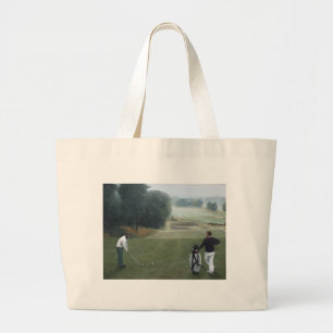 Ron McGill Golfing Oil Painting 1 Large Tote Bag