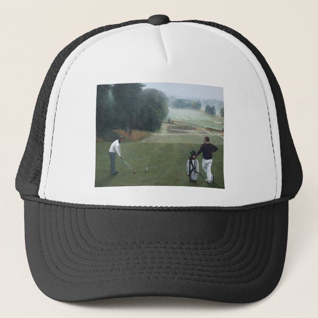 Ron McGill Golfing Oil Painting 1 Trucker Hat (Front)