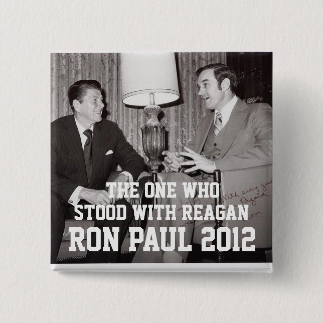 RON PAUL 2012 15 CM SQUARE BADGE (Front)
