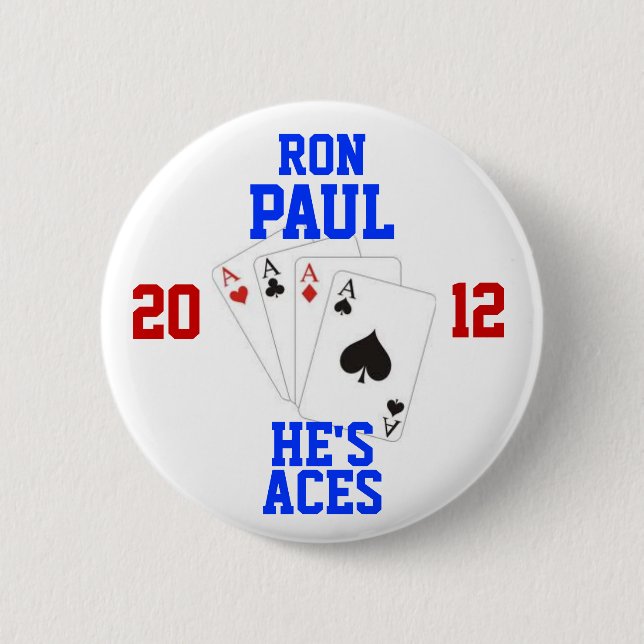 Ron Paul 2012 Aces 6 Cm Round Badge (Front)