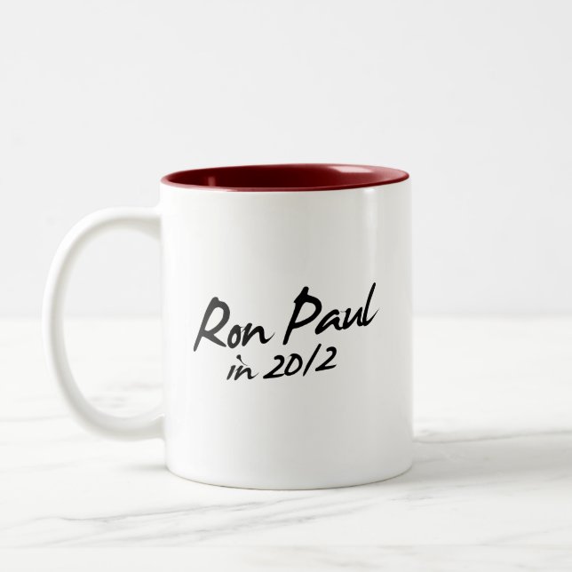 RON PAUL 2012 Autograph Two-Tone Coffee Mug (Left)