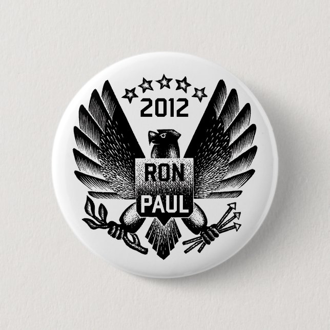 Ron Paul 2012 Black Eagle 6 Cm Round Badge (Front)