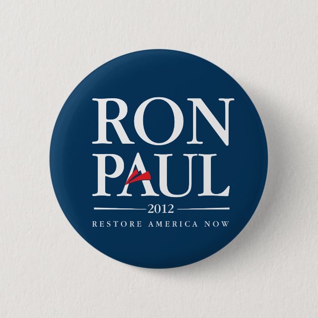 Ron Paul 2012 (Blue) 6 Cm Round Badge (Front)