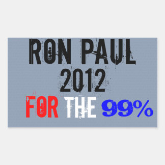 Ron Paul 2012, For The 99% Rectangular Sticker