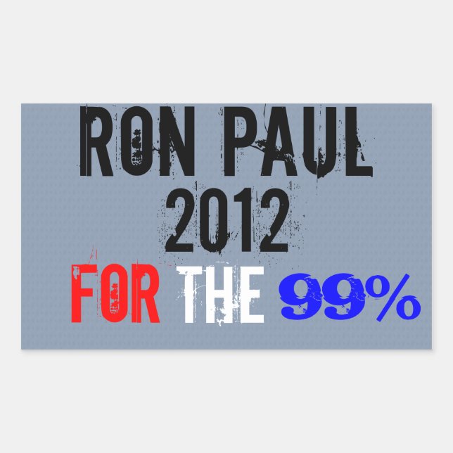 Ron Paul 2012, For The 99% Rectangular Sticker (Front)