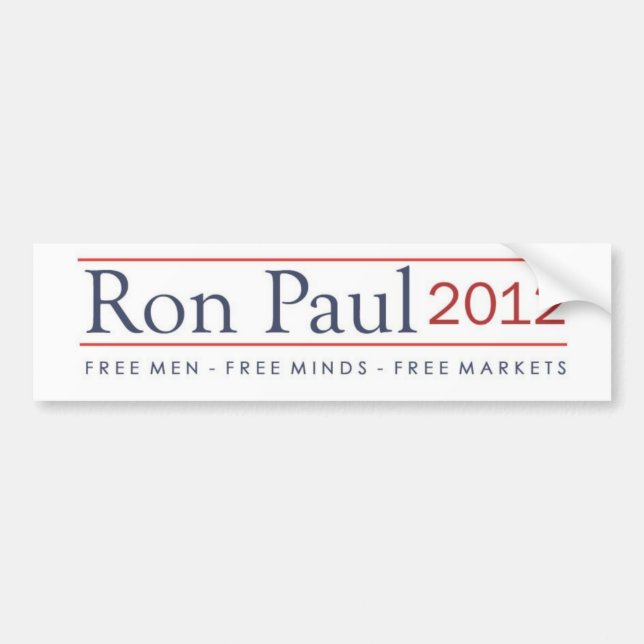 Ron Paul 2012 Free Men Free Minds Free Markets Bumper Sticker (Front)