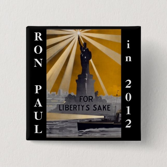 ron paul 2012 liberty 15 cm square badge (Front)