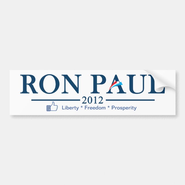 Ron Paul 2012 - Liberty * Freedom * Prosperity Bumper Sticker (Front)