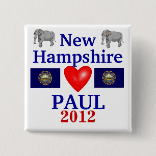Ron Paul 2012 New Hampshire 15 Cm Square Badge