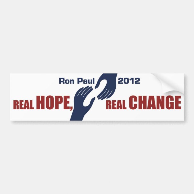 Ron Paul 2012: Real Hope, Real Change Bumper Sticker (Front)