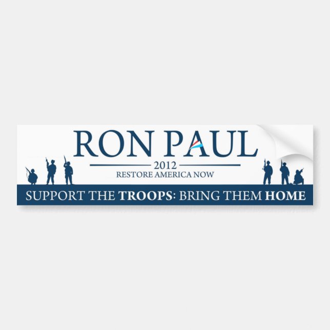 Ron Paul 2012 - Support the Troops Bumper Sticker (Front)
