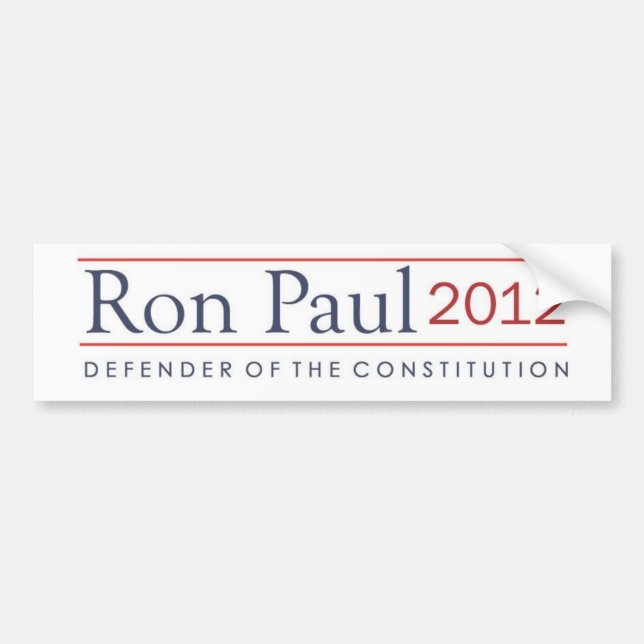 Ron Paul Defender of the Constitution 2012 Bumper Sticker (Front)
