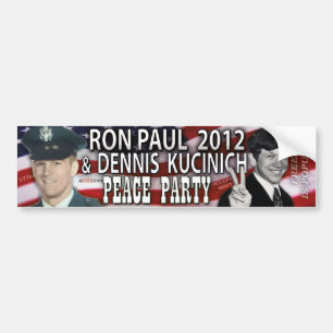Ron Paul & Dennis Kucinich 2012 Peace Party Bumper Sticker