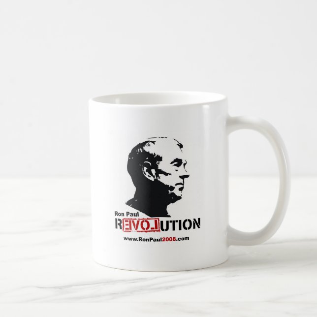 Ron Paul face Stencil - Revolution Coffee Mug (Right)