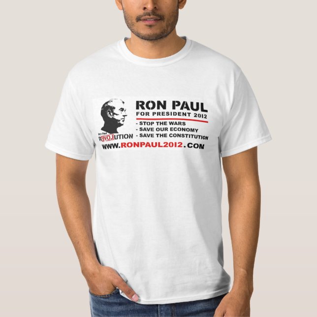 Ron Paul For President 2012- Save the Constitution T-Shirt (Front)