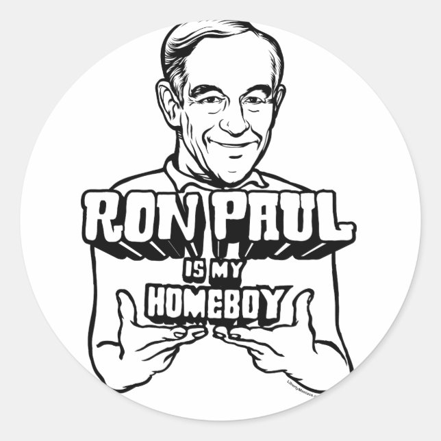 Ron Paul Is My Homeboy Stickers (Front)