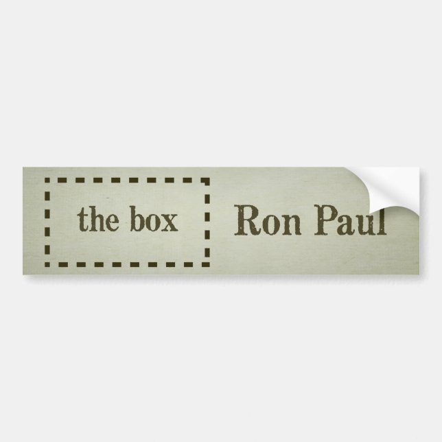 Ron Paul Outside The Box Bumper Sticker (Front)
