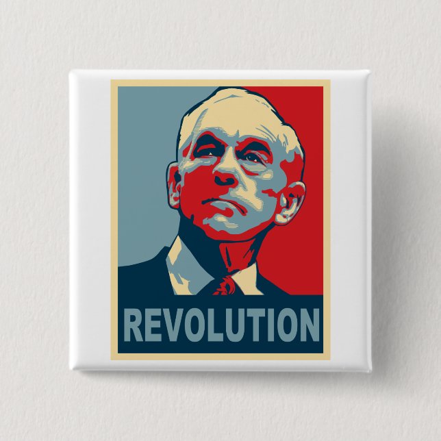 Ron Paul Revolution 15 Cm Square Badge (Front)