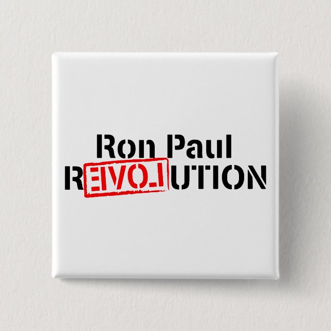 Ron Paul Revolution Continues 15 Cm Square Badge (Front)