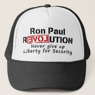 Ron Paul rEVOLution Never give up Liberty Trucker Hat