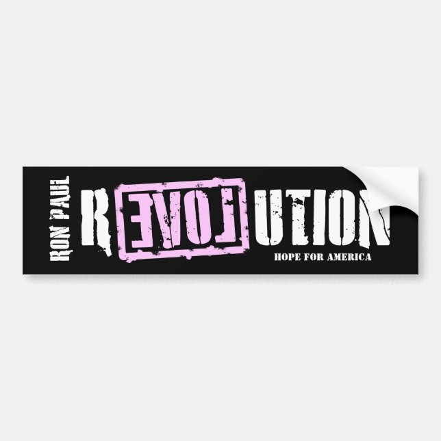 Ron Paul Revolution (pink) Bumper Sticker (Front)