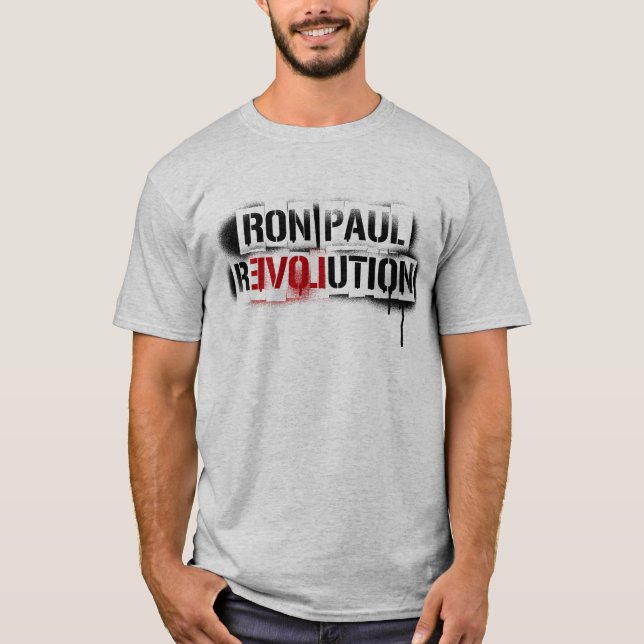 Ron Paul Revolution Stencil Graffiti T-Shirt (Front)