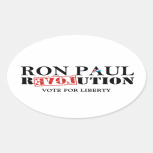 Ron Paul Revolution - Vote for Liberty Oval Sticker