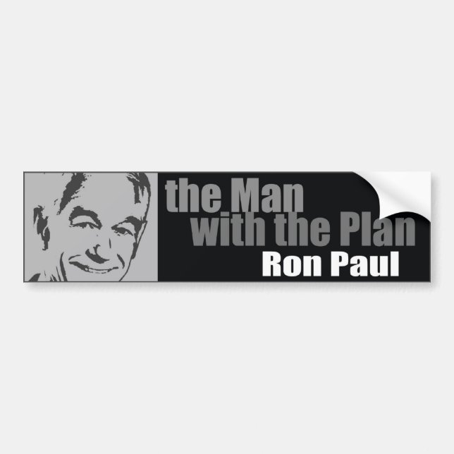 Ron Paul: The Man with the Plan Bumper Sticker (Front)