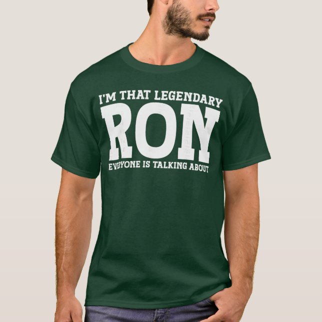 Ron Personal Name First Name Funny Ron retro T-Shirt (Front)