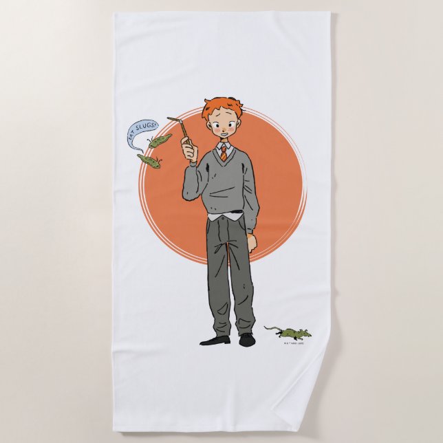 Ron Weasley Illustration "Eat Slugs" Beach Towel (Front)