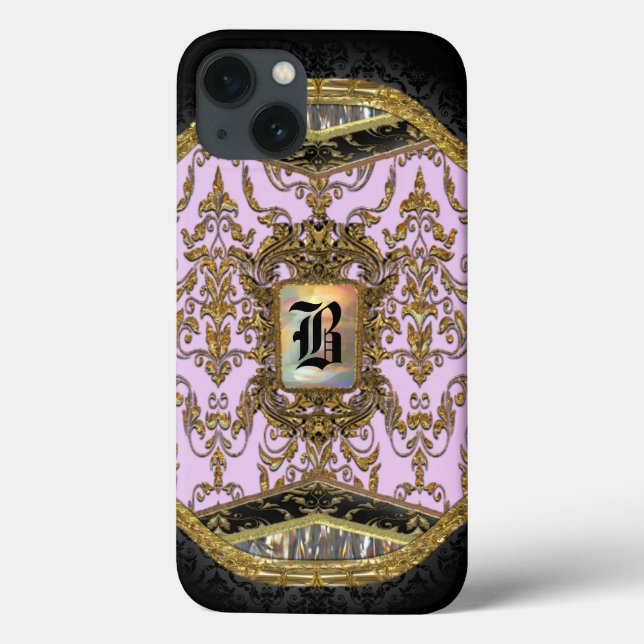 Rona Damasked Elegant Monogram Case-Mate iPhone Case (Back)