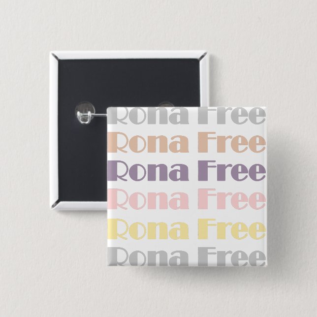 Rona Free 15 Cm Square Badge (Front & Back)