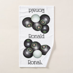 Ronald Name On Lawn Bowls Design, Hand Towel