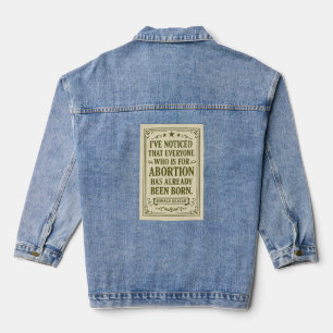 Ronald Reagan Abortion Quote Denim Jacket