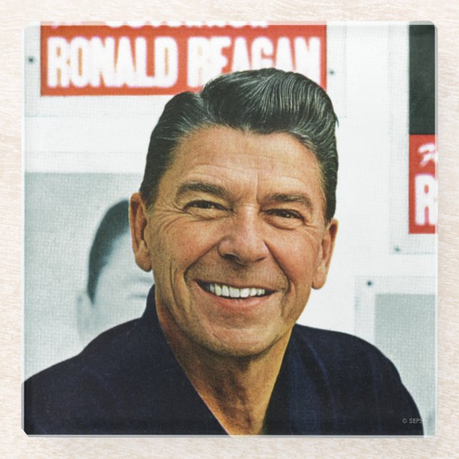 Ronald Reagan Glass Coaster (Front)
