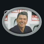Ronald Reagan Oval Belt Buckle<br><div class="desc">Jack Fields | Gubernatorial candidate Ronald Reagan - photo</div>