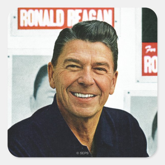 Ronald Reagan Square Sticker (Front)