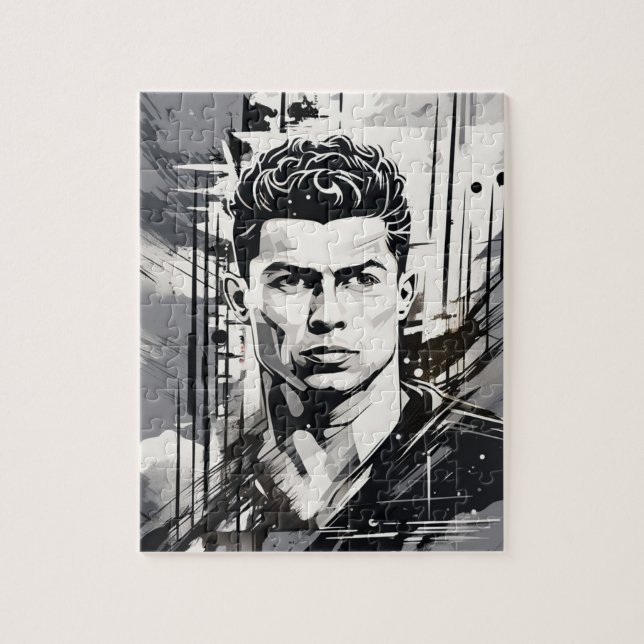 Ronaldo drawing jigsaw puzzle (Vertical)