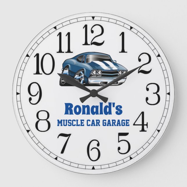 Ronald's 69 Muscle Car Large Clock (Front)