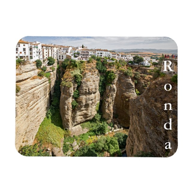 Ronda. Canyon. Town. People. Magnet (Horizontal)
