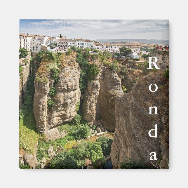 Ronda. Canyon. Town. People. Magnet (Front)