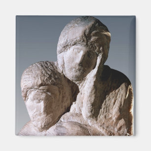 Rondanini Pieta, detail of the heads of Christ Magnet