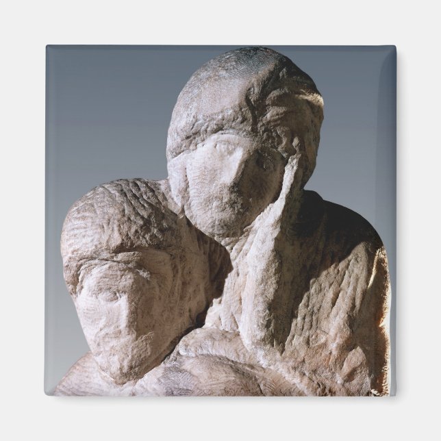 Rondanini Pieta, detail of the heads of Christ Magnet (Front)