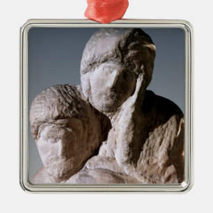 Rondanini Pieta, detail of the heads of Christ Metal Ornament