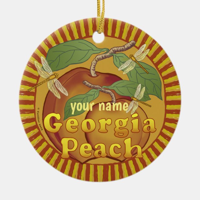 Rondo Georgia Peaches  Ceramic Ornament (Front)