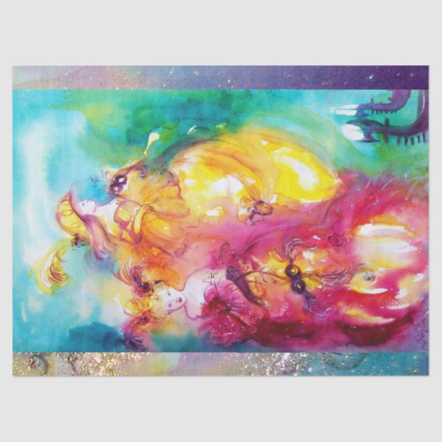 RONDO IN LAGOON, Ladies in Masquerade Night Venice Tissue Paper (Front)