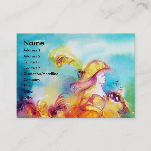 RONDO IN LAGOON  Performing Arts ,Costume Designer Business Card (Front)
