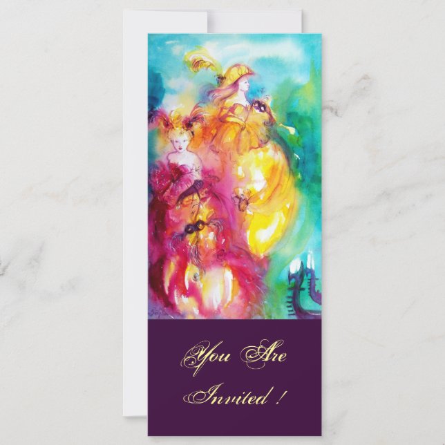 RONDO IN LAGOON, Sweet Sixteen Masquerade Party Invitation (Front)